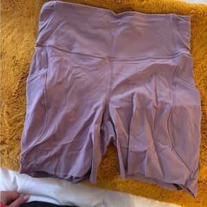 Lululemon Athletica Fast and Free High Rise Biker short - lavender luxe color